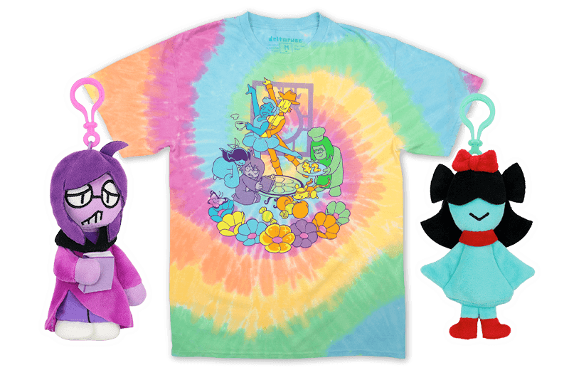 Seth keychain plush, Flower tie-dye shirt, Aqua keychain plush